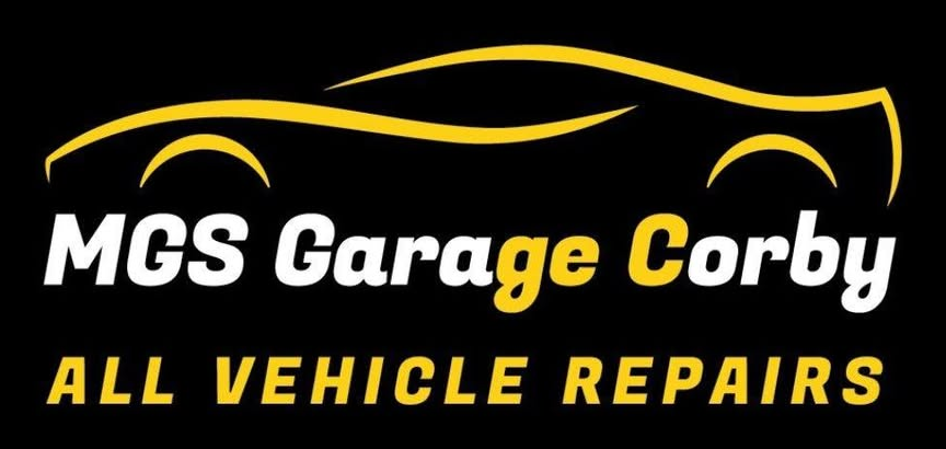 MGS Garage Corby logo: a yellow car outline over the words MGS Garage Corby, All Vehicle Repairs